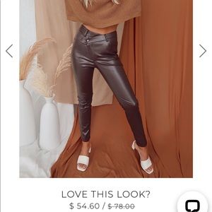 12th Tribe Brown Leather Pants